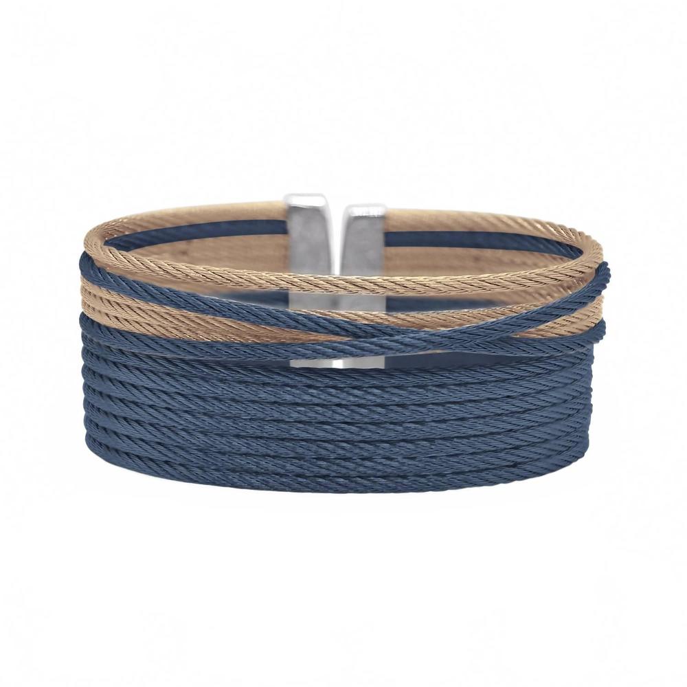 NEW ALOR openwork cuff in blueberry & carnation